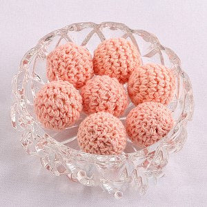 Wooden covered Beads - Light Salmon