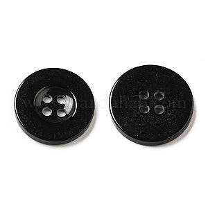 Buttons Black 4 Hole