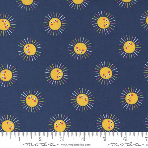 100% Cotton Rainbow Garden  - Blueberry