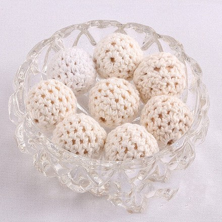 Wooden covered Beads - Seashell