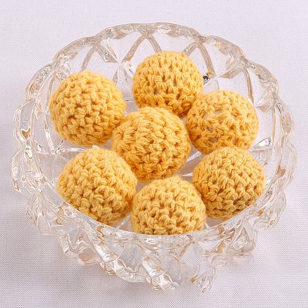 Wooden covered Beads - Gold