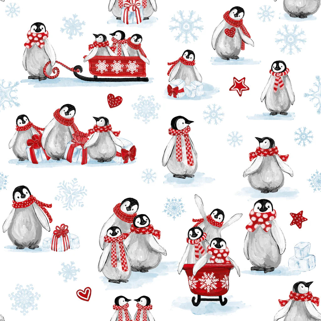 100% Cotton Penguin Snow Day