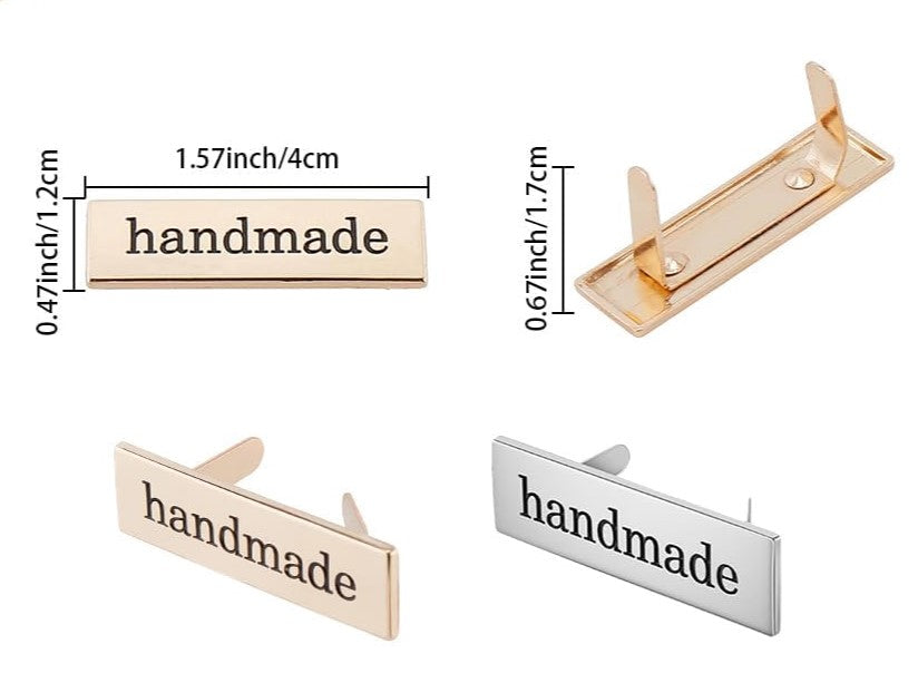 Metal Bag Tag - "Handmade"