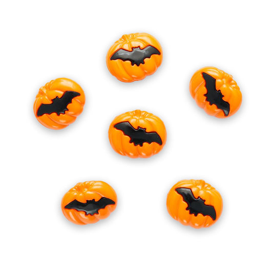 Pumpkin and Bat Buttons
