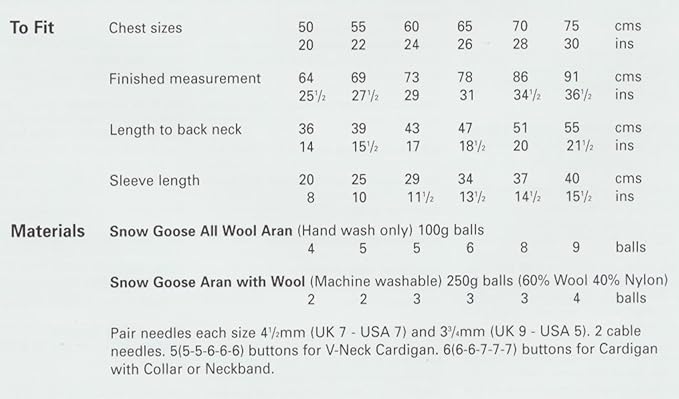 Peter Gregory 7216 Knitting Pattern