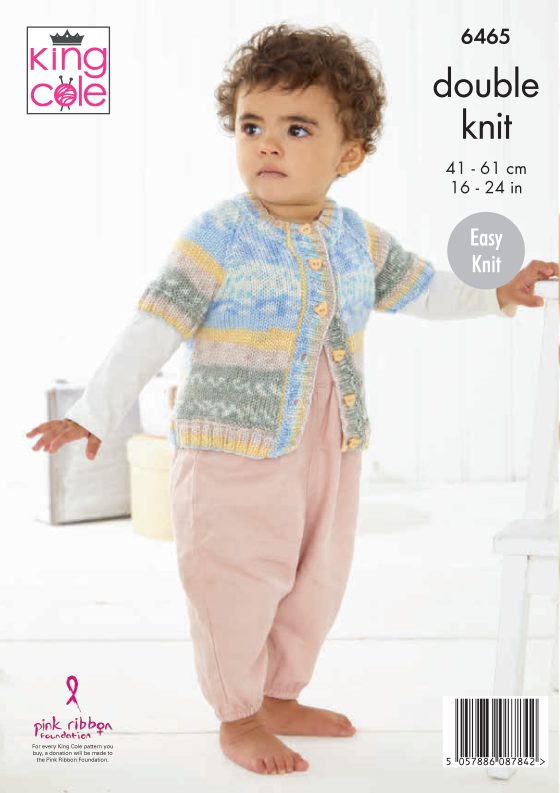 King Cole Knitting Pattern DK - Cardigan and Sweater 6465