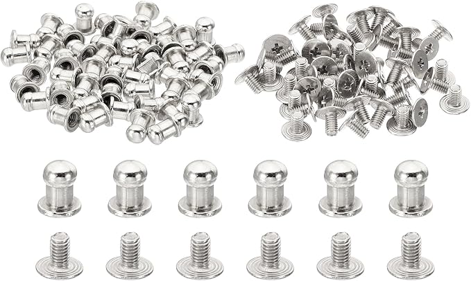 Metal Screw On Rivet- 5mm Silver Coloured