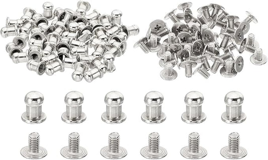 Metal Screw On Rivet- 6mm Silver Coloured