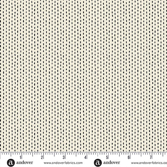 100% Cotton Nightfall Stitch Line - Cream - Andover