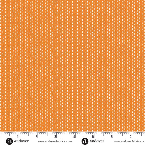 100% Cotton Nightfall Stitch Line - Orange - Andover