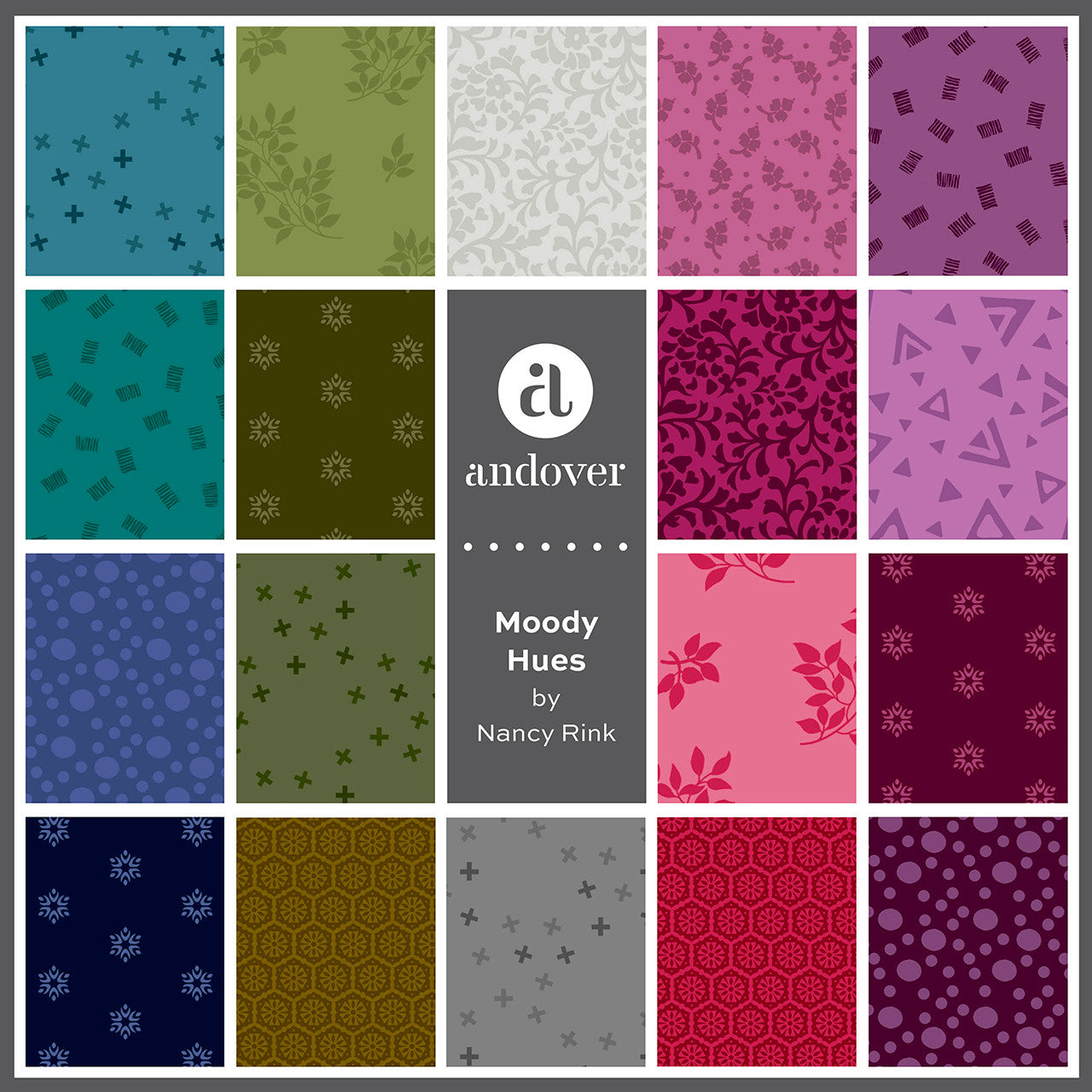 Moody Hues by Nancy Rink- Fat Quarter Bundle 36 pieces