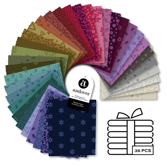 Moody Hues by Nancy Rink- Fat Quarter Bundle 36 pieces