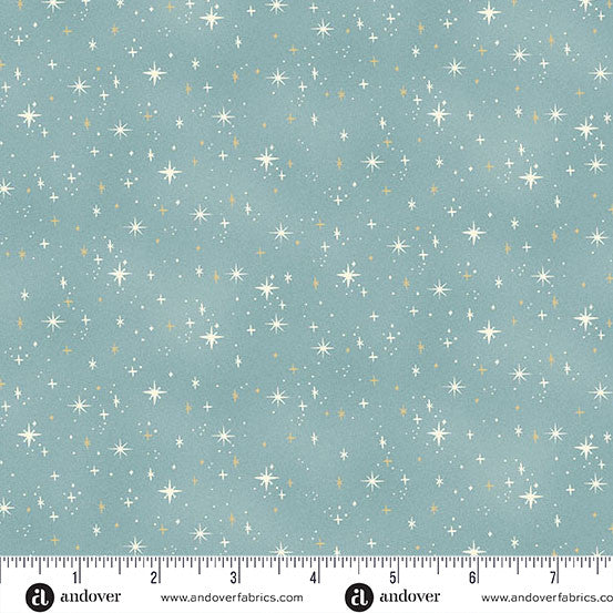 100% Cotton Charmed Teal shimmer By Makower