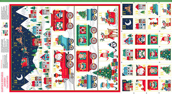 100% Cotton anta Express by Makower UK Advent Calendar