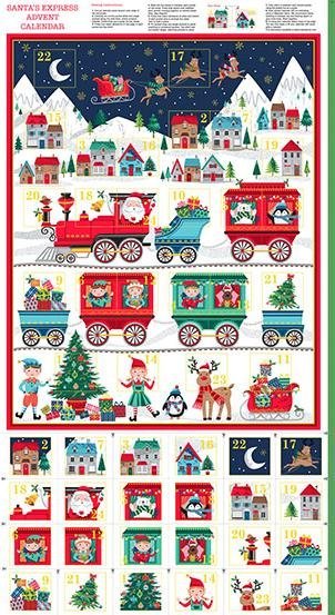 100% Cotton anta Express by Makower UK Advent Calendar