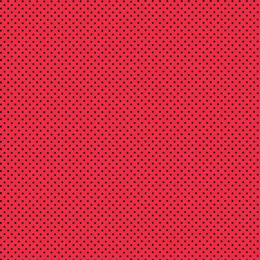 100% Cotton  Black Dot on Red By Makower