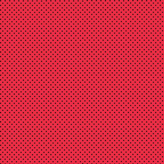 100% Cotton  Black Dot on Red By Makower
