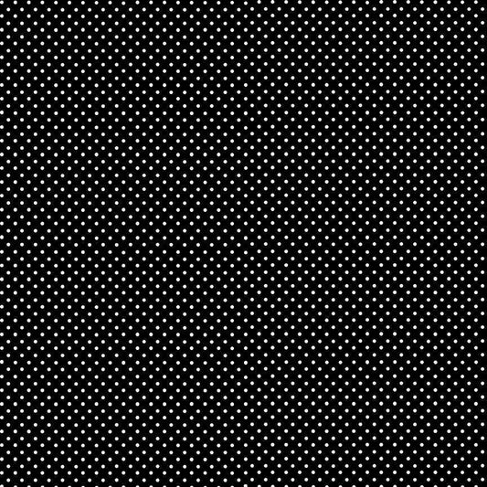 100% Cotton  White Dot on Black By Makower