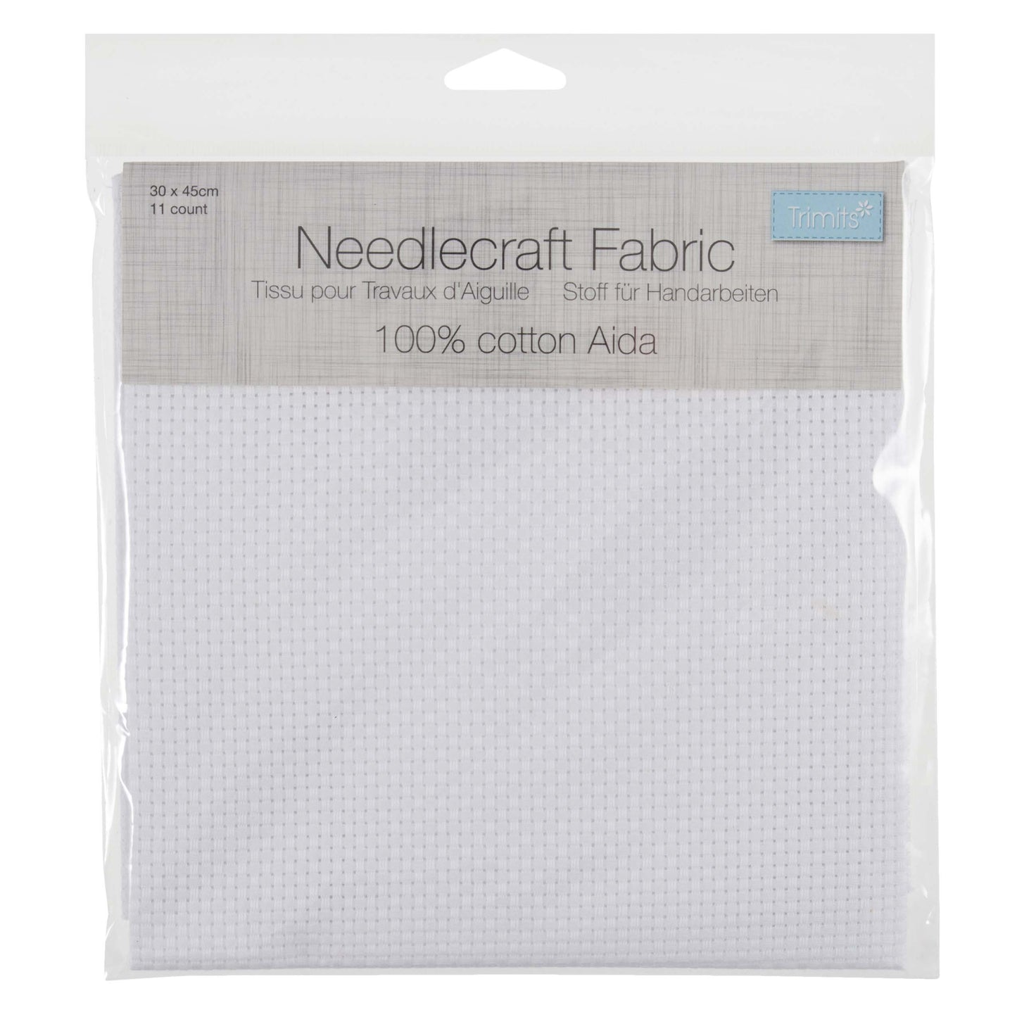 100% Cotton 11 count Aida White