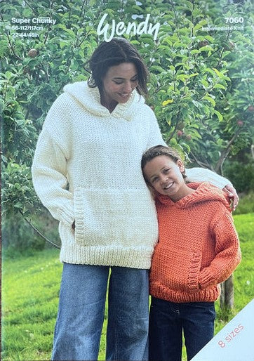 Wendy 7060 Knitting Pattern Super Chunky Hooded Sweater