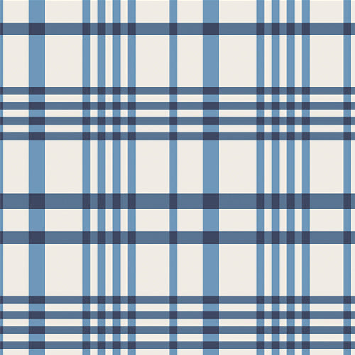 100% Cotton Happy Plaid - Blue designed by Maureen Cracknell