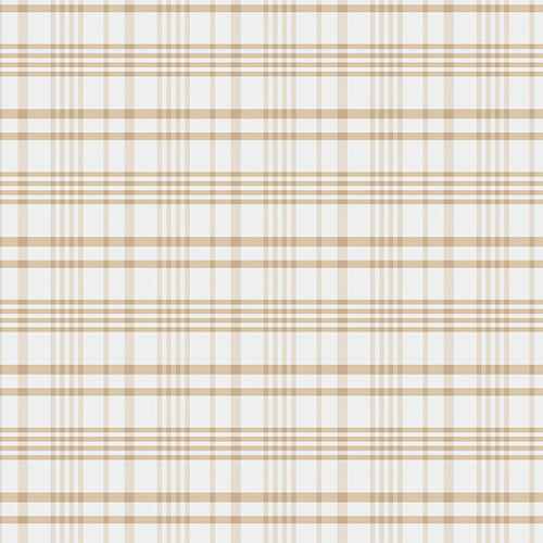 100% Cotton Happy Plaid - Beige designed by Maureen Cracknell