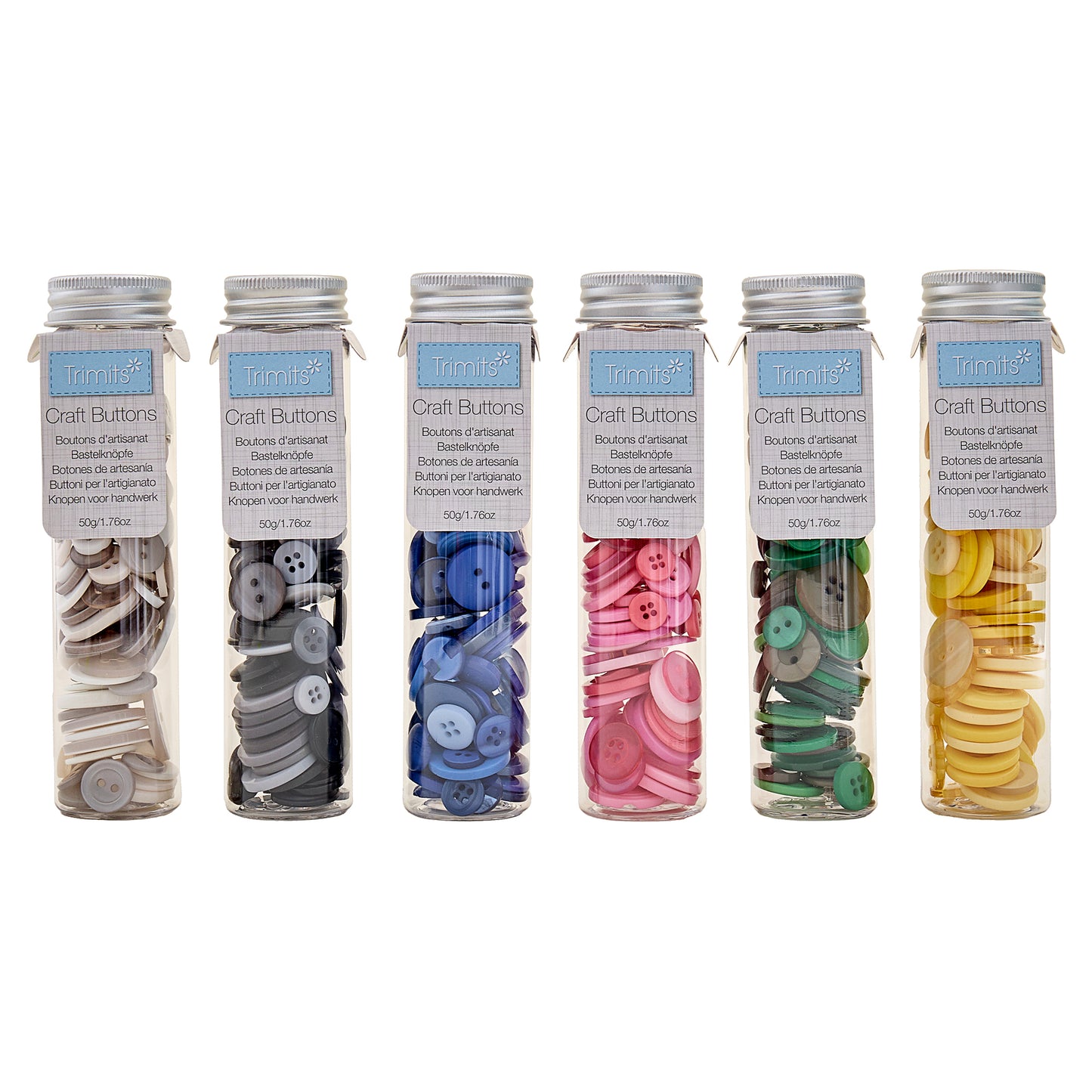 Button Tubes Various Colours Bright