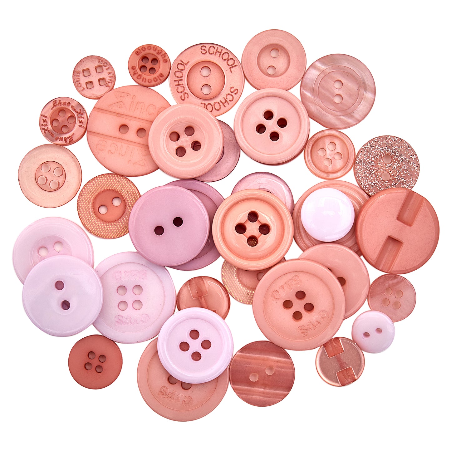 Button Tubes Various Colours Pastel