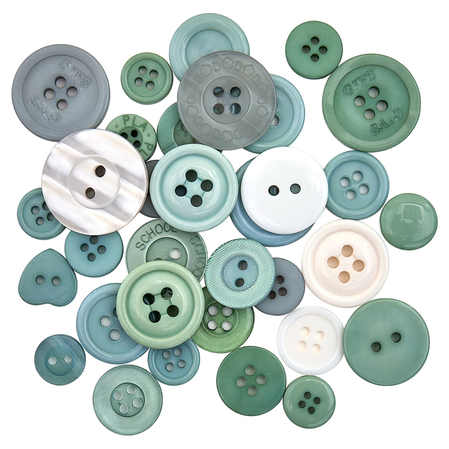 Button Tubes Various Colours Pastel