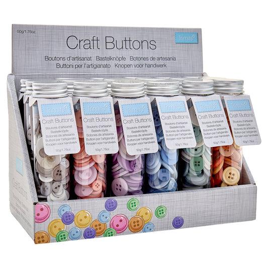 Button Tubes Various Colours Pastel