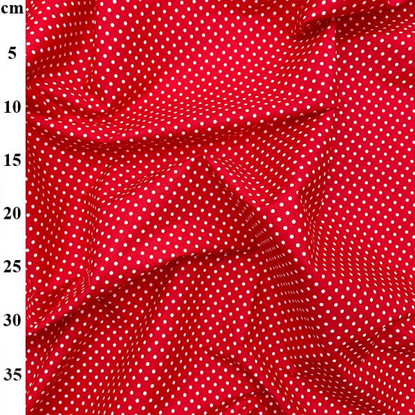 100% Cotton White Spot On Red