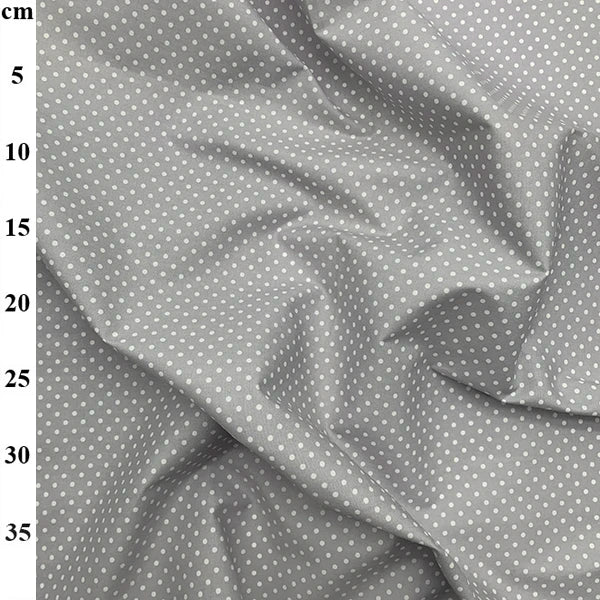 100% Cotton White Spot On Silver
