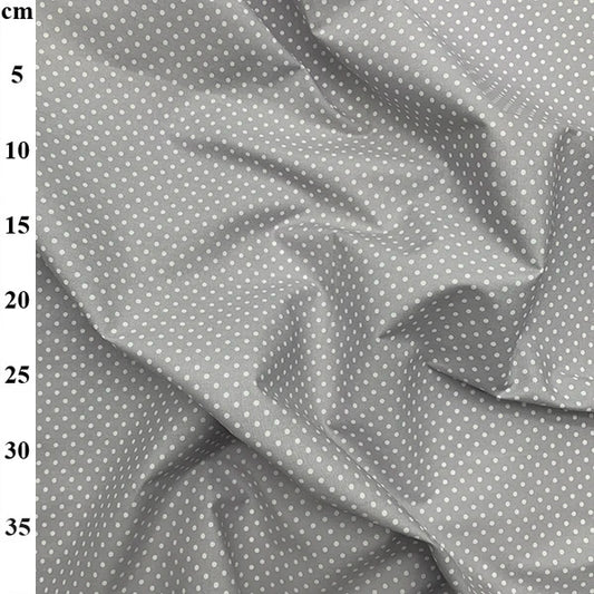 100% Cotton White Spot On Silver