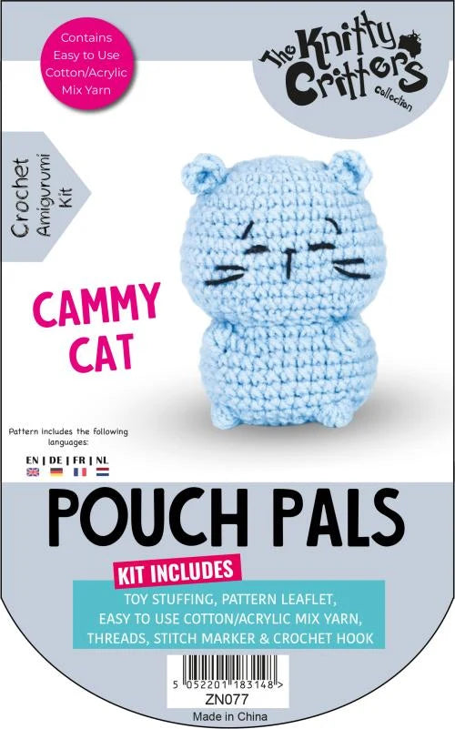 The Knitty Critters Cammy Cat Pouch Pals
