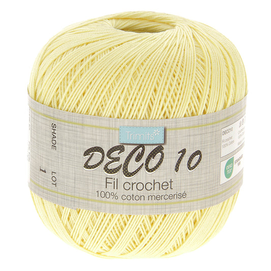Crochet Yarn: Deco 10: 100g:Pale Yellow