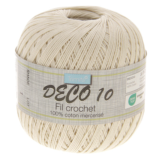 Crochet Yarn: Deco 10: 100g: Ecru