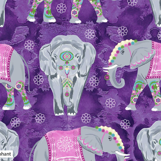 100% Cotton Elephant Festival by Sarah Payne – Organic