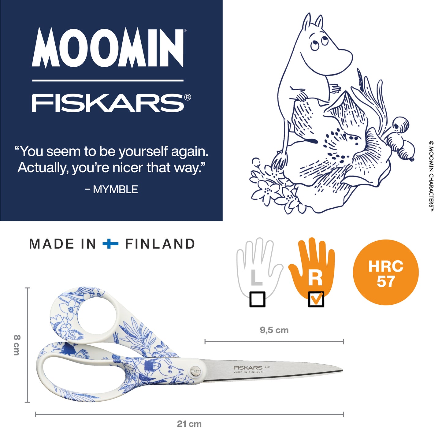 Fiskars Special Edition Universal Moomin Scissors 21cm
