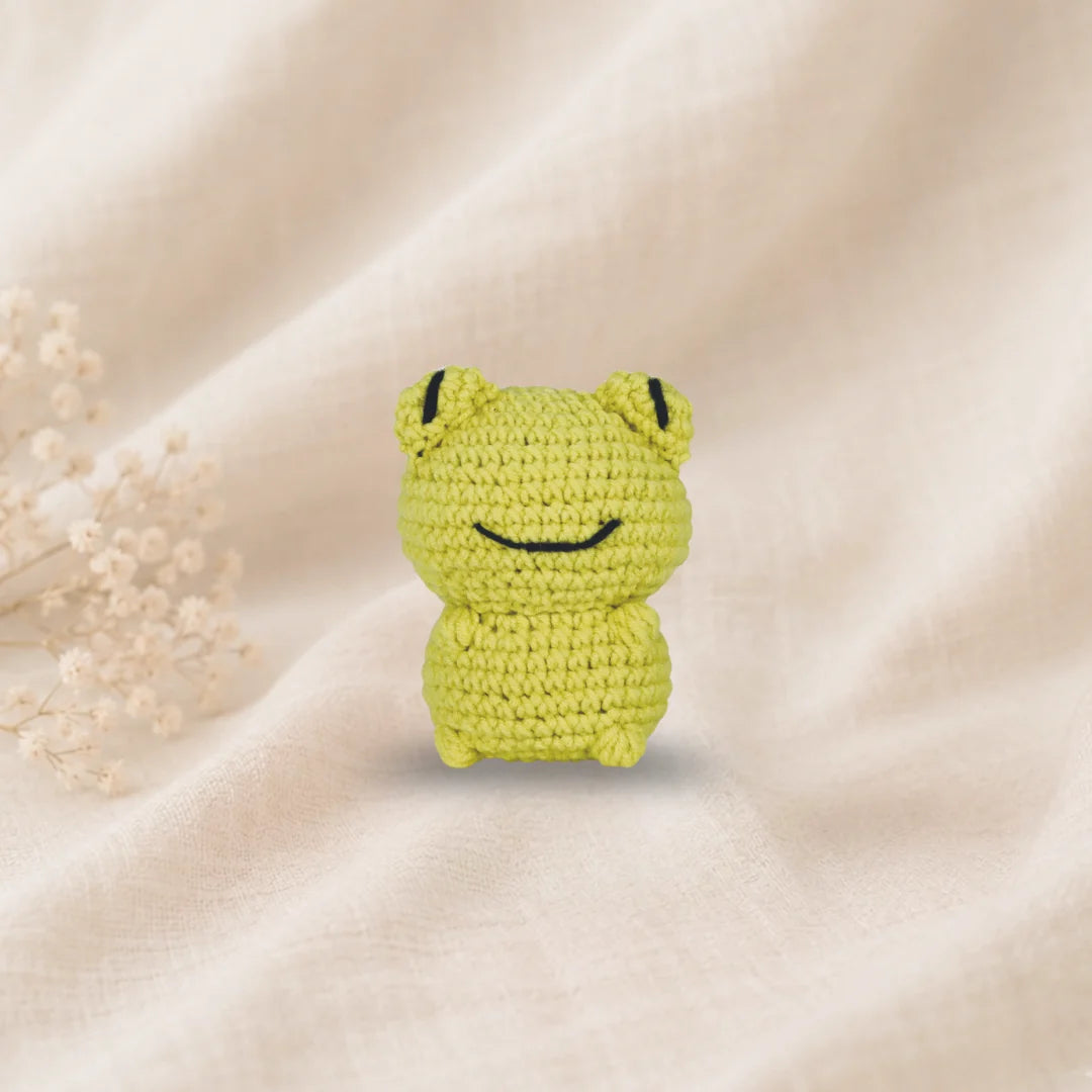 The Knitty Critters Frankie Frog Pouch Pals