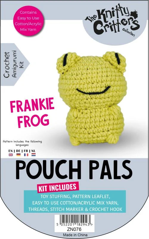 The Knitty Critters Frankie Frog Pouch Pals