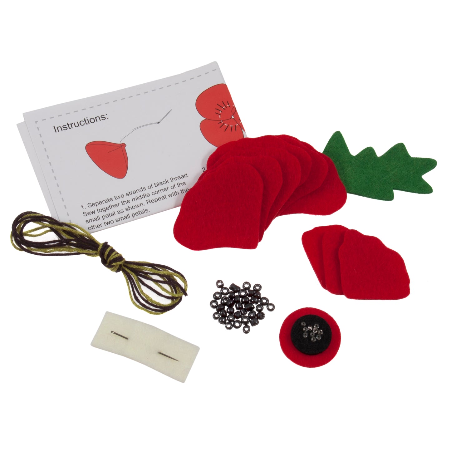Felt Brooch Kit - Poppy