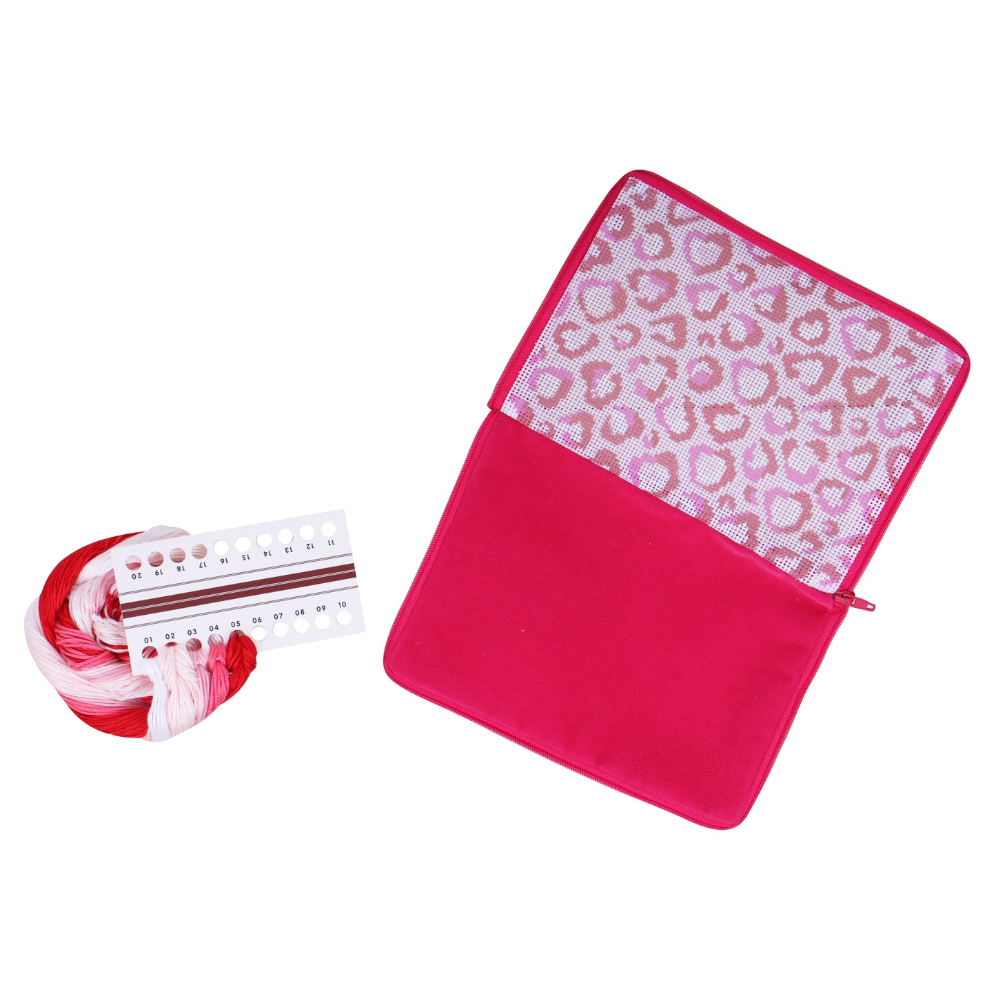 Half Stitch / Tapestry Kit: Stitch Your Own Make Up Pouch/Case: Love Leopard