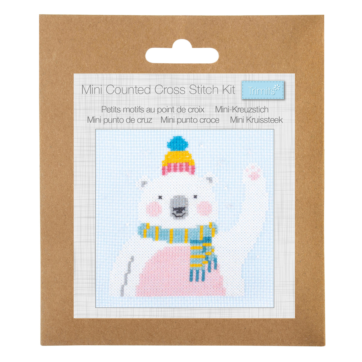 Trimmits Make your own -  Counted Cross Stitch Kit: Mini: Christmas:  Polar Bear
