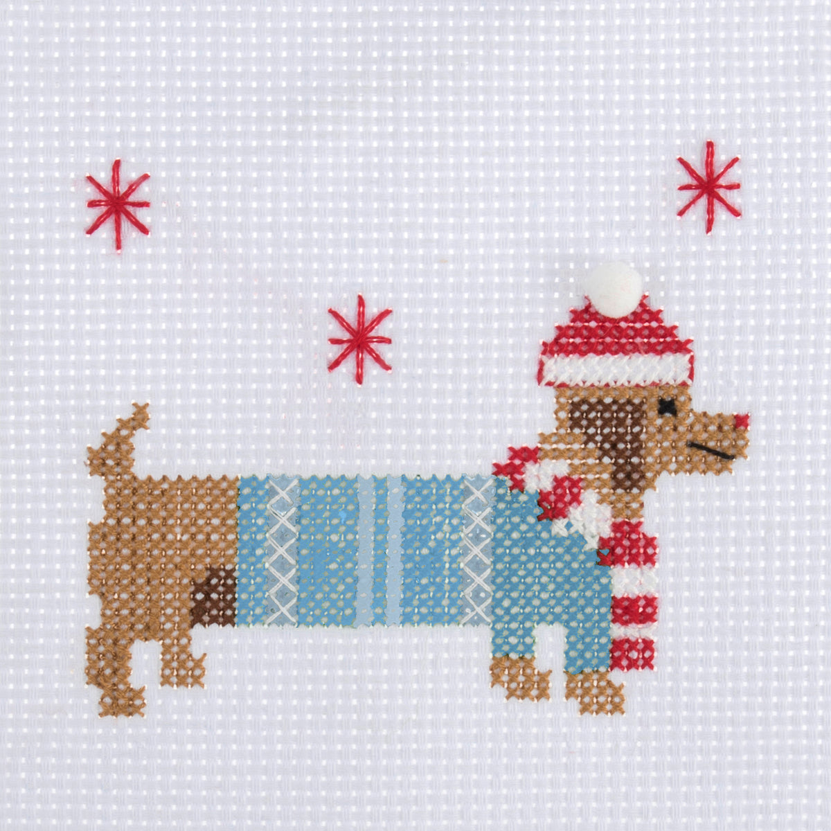 Trimmits Make your own -  Counted Cross Stitch Kit: Mini: Christmas:  Festive Dachshund