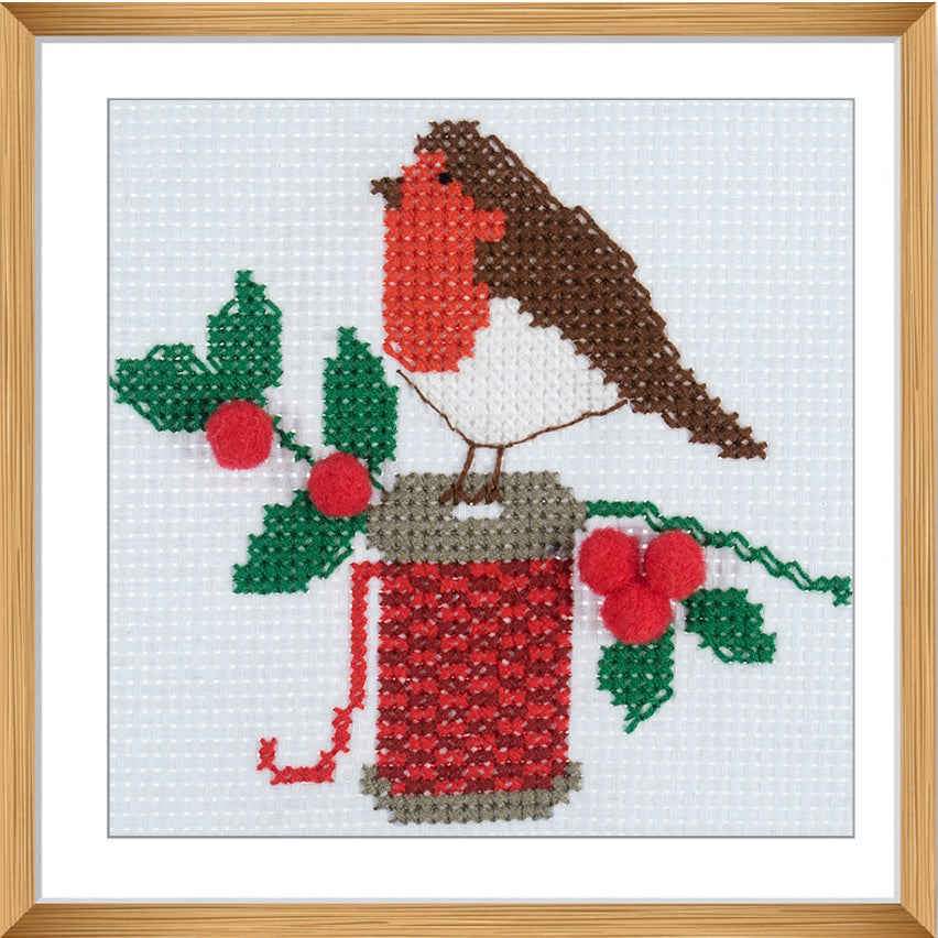 Trimmits Make your own -  Counted Cross Stitch Kit: Mini: Christmas: Robin