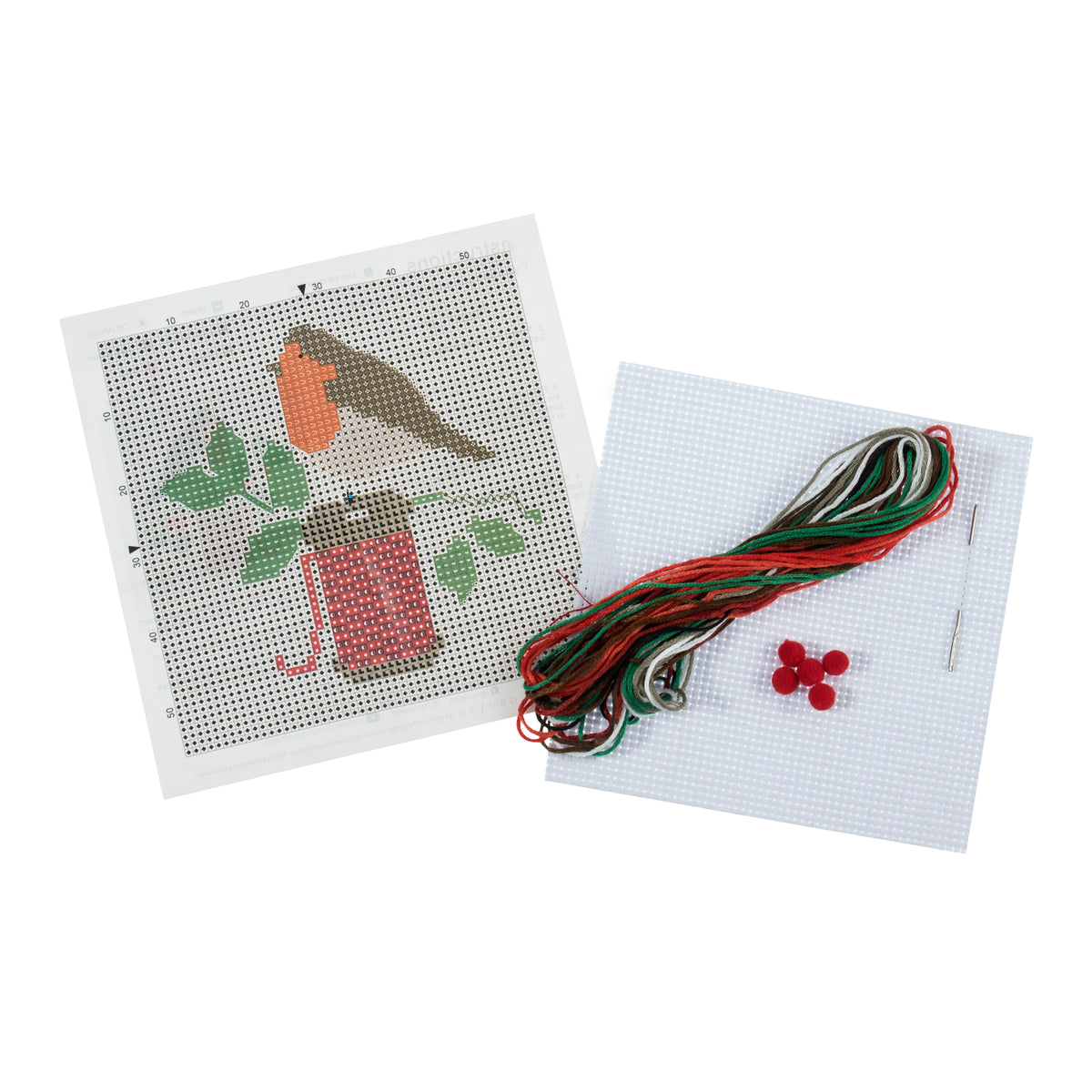 Trimmits Make your own -  Counted Cross Stitch Kit: Mini: Christmas: Robin