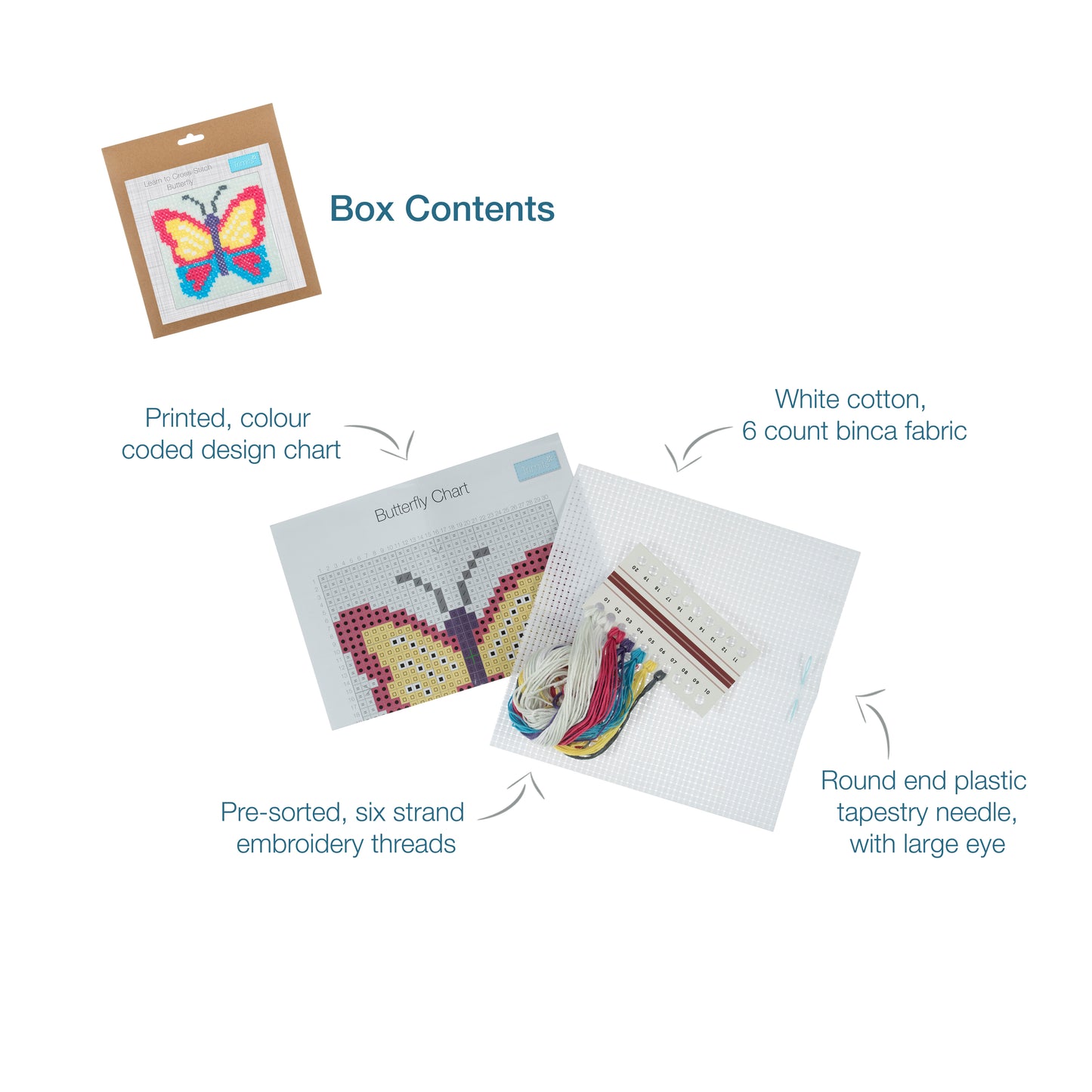 Trimmits Make your own -  Counted Cross Stitch Butterfly Kit