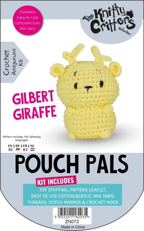 The Knitty Critters Gilbert Giraffe Pouch Pals