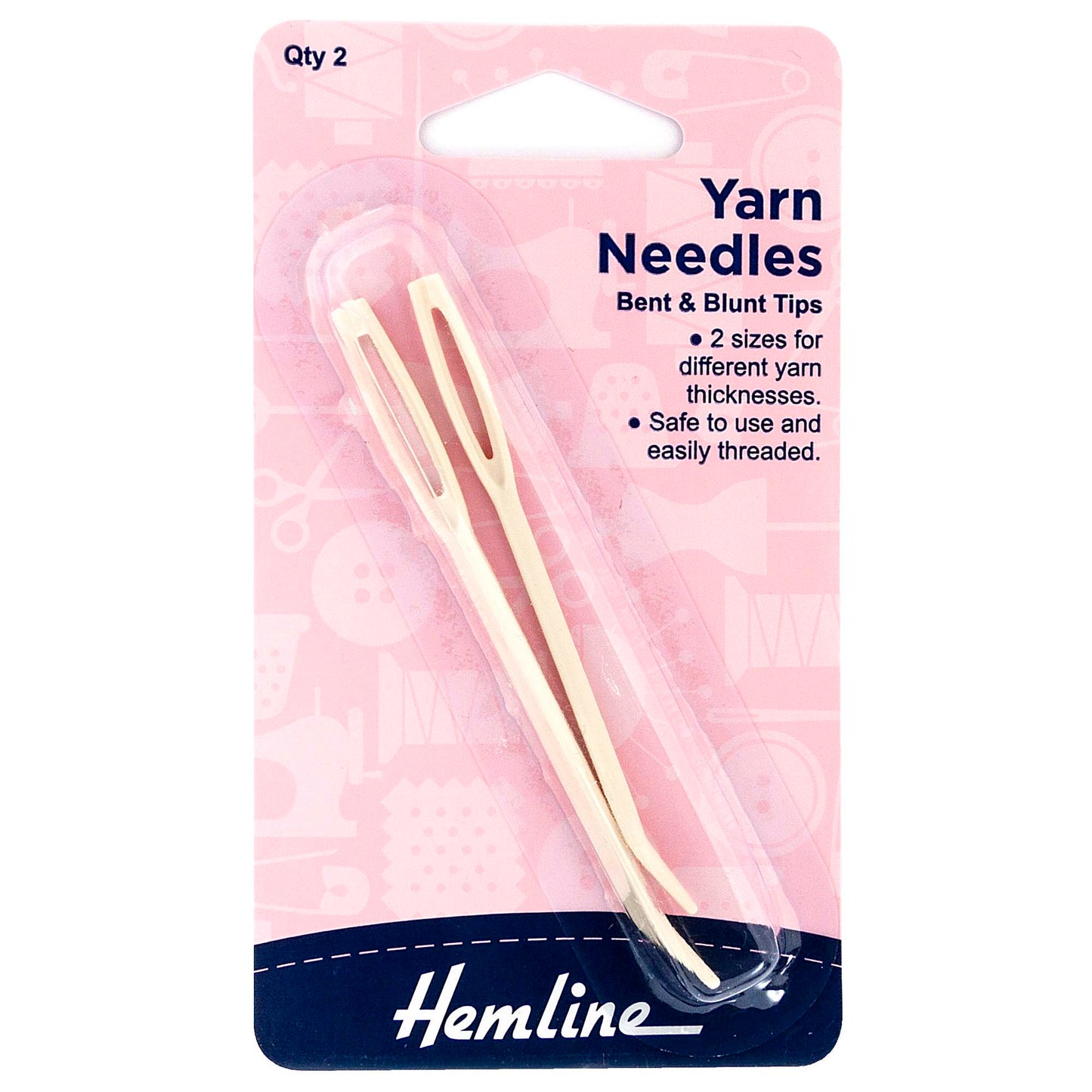 Hemline Yarn Sewing Needles Bent 2pcs