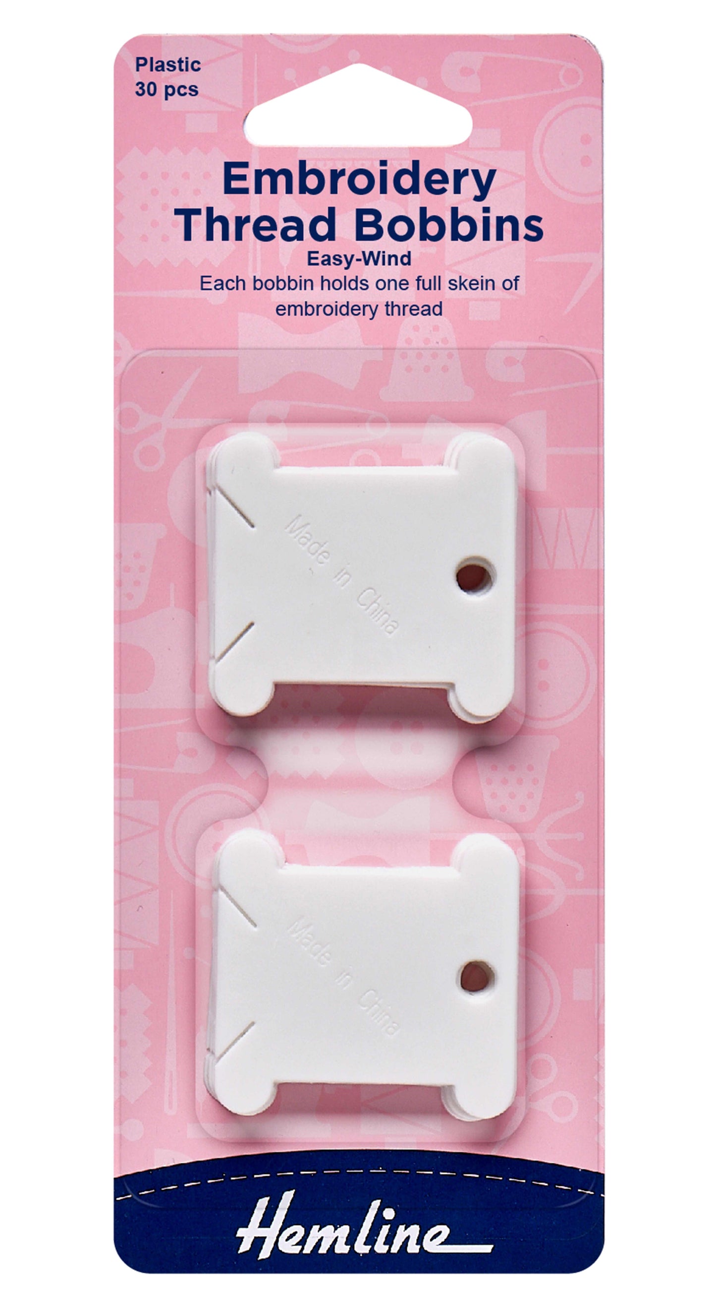 Hemline Embroidery Thread Bobbins - Plastic